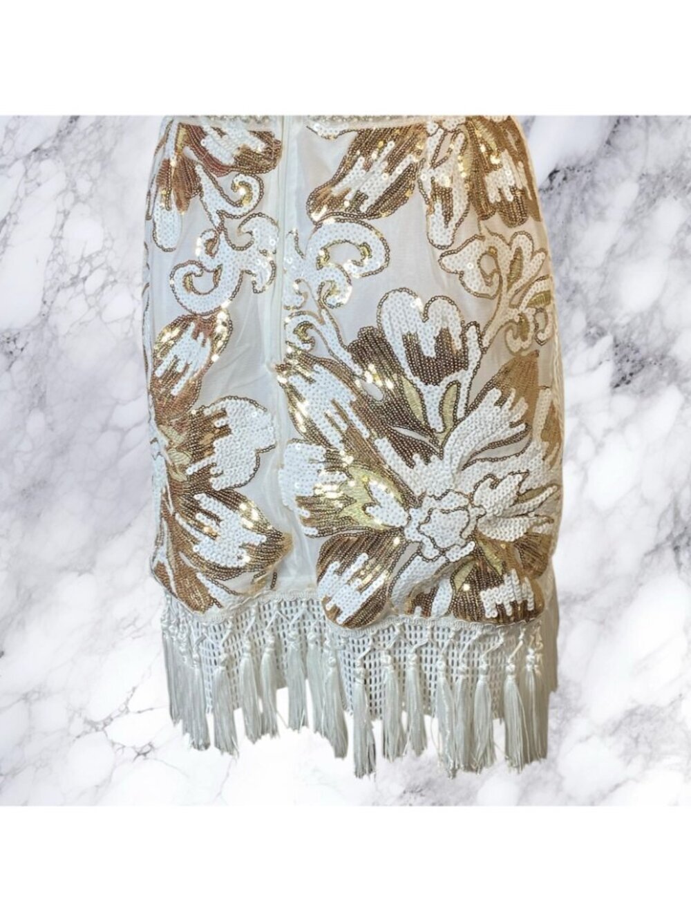 12th Tribe Like Gold Dust Sequin Fringe Dress - Picture 5 of 11